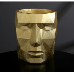 Кашпо полигональное из гипса «Голова», цвет золотой, 16 × 20 см