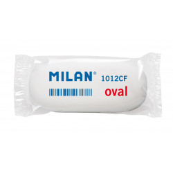 Ластик MILAN 1012 овальный, белый, синтетический каучук 6.3х2.8х1.2 см
