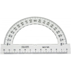 Транспортир 180*/12.5 см, Koh-i-Noor прозрачный