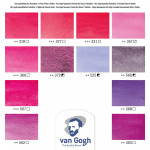 Набор акварельных красок Van Gogh "Pinks&Violets" (розовые и фиолетовые) 12 кювет + кисть пластиковый короб
