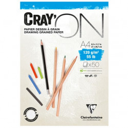 Скетчбук-блокнот Clairefontaine "Cray'ON" А4 на склейке, 50 л, 120г/м2, м/з