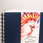 Скетчбук Малевичъ для акварели "White Swan", синий, Fin, 200 г/м, 21х21, 30л	