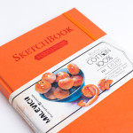 Скетчбук для акварели Малевичъ, 100% хлопок, оранжевый, 300 г/м, 14,5х21 см, 20л