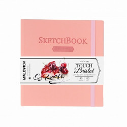 Скетчбук для графики и маркеров Малевичъ Touch Bristol,14x14см, розовый, 180 г/м,  40л 