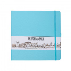 Блокнот для зарисовок Sketchmarker 140г/кв.м 12*12см, 80л, твердая обложка, Небесно-голубой