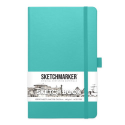 Блокнот для зарисовок Sketchmarker 140г/кв.м ,13*21см, 80л, твердая обложка, аквамарин