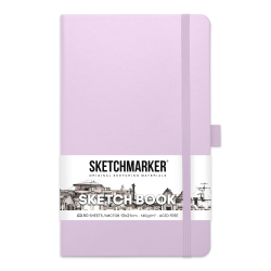 Блокнот для зарисовок Sketchmarker 140г/кв.м ,13*21см, 80л, твердая обложка, фиолетовый пастельный