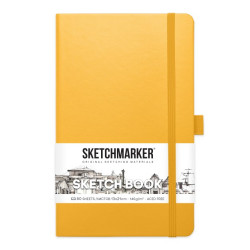 Блокнот для зарисовок Sketchmarker 140г/кв.м ,13*21см, 80л, твердая обложка, оранжевый