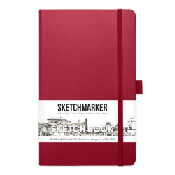 Блокнот для зарисовок Sketchmarker 140г/кв.м ,13*21см, 80л, твердая обложка, маджента