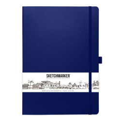 Блокнот для зарисовок Sketchmarker 140г/кв.м 21*30см, 80л, твердая обложка, королевский синий