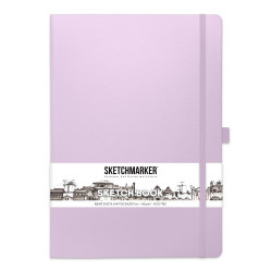 Блокнот для зарисовок Sketchmarker 140г/кв.м 21*30см, 80л, твердая обложка, фиолетовый пастельный