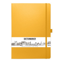 Блокнот для зарисовок Sketchmarker 140г/кв.м 21*30см, 80л, твердая обложка, оранжевый
