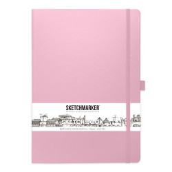 Блокнот для зарисовок Sketchmarker 140г/кв.м 21*30см, 80л, твердая обложка, розовый