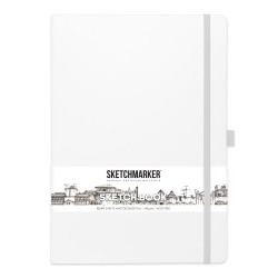 Блокнот для зарисовок Sketchmarker 140г/кв.м 21*30см, 80л, твердая обложка, белый