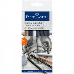 Набор угля и угольных карандашей Faber-Castell "Charcoal Sketch" 7 предметов, картонная упаковка