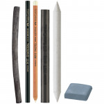 Набор угля и угольных карандашей Faber-Castell "Charcoal Sketch" 7 предметов, картонная упаковка