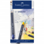 Набор цветных карандашей Faber-Castell Goldfaber 12 штук в металлической коробке