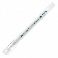 Белая гелевая ручка Малевичъ (пишущий узел 0.8 мм)