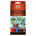 Набор акварельных  цветных карандашей "Mondeluz", 12 цветов в картонной коробке