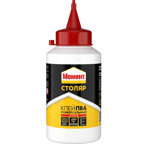 Клей "Момент" Столяр, ПВА, универсальный, 250 г Клей "Момент" Столяр, ПВА, универсальный, 250 г