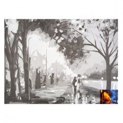 Сонет Холст на картоне с контуром, Осенняя прогулка, 30х40 см