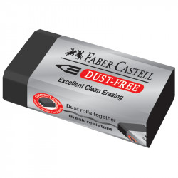 Ластик Faber-Castell "Dust-Free", прямоугольный, картонный футляр, 63*22*11мм, черный