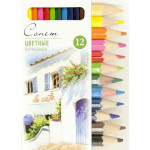 Набор профессиональных цветных карандашей Сонет, 12 цветов