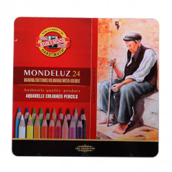 Набор акварельных карандашей Mondeluz Koh-i-noor, 24 цвета, в жестяном пенале