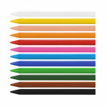 Набор цветных карандашей MILAN "Plastipastel" 12 цв, пластиковые трехгранные + ластик и точилка