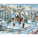 Картина по номерам «Зимний городок», 40*50 см. 