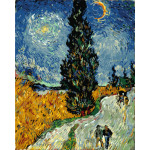 Картина по номерам «Кипарисы на фоне звездного неба Винсента Ван Гога», 40x50 см 