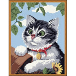 Картина по номерам «Любопытный котенок», 30x40 см Premium
