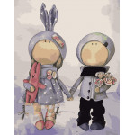 Картина по номерам «Куклы Аня и Ваня», 30x40 см Premium