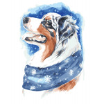 Картина по номерам «Зимний пес», 30x40 см Premium