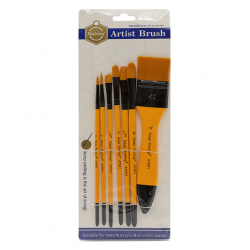 Кисти синетические Bomeijia набор из 7 штук, оранжевая ручка