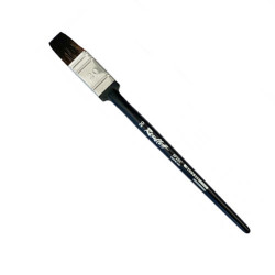 Кисть-флейц плоская, имитация белки с круглой деревянной черной ручкой №20