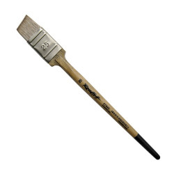 Флейц наклонный имитация мангуста, ручка круглая деревянная пестрая №25
