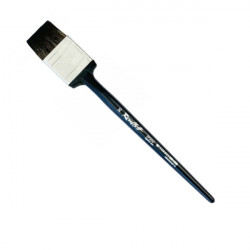 Кисть-флейц плоская, имитация белки с круглой деревянной черной ручкой №35