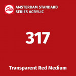 Акриловая краска Amsterdam №317 Красный средний прозрачный, туба 20 мл