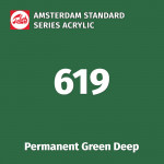 Акриловая краска Amsterdam №619 Зеленый насыщенный устойчивый, туба 20 мл