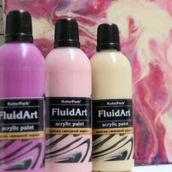 Краски для Fluid Art (жидкий акрил) "KolerPark" баночки по 80 мл