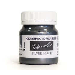 Серебристо-черный, краска акриловая "Деколор", 50 мл