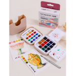 Карманный набор акварели Languo в пластиковом пенале, с кистью и палитрой, "Chinese"