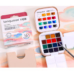 Карманный набор акварели Languo в пластиковом пенале, с кистью и палитрой, "Chinese"