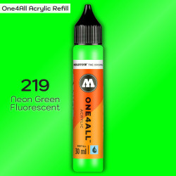 Заправка Molotow ONE4ALL акриловая 219 флюр зеленый, (Neon Green Fluorescent), 30мл