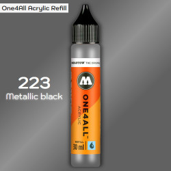 Заправка Molotow ONE4ALL акриловая 223 металлик черный, (Metallic black), 30мл