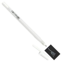 Белая гелевая ручка Sakura GELLY ROLL 05 (пишущий узел 0.5мм, линия 0.3мм)