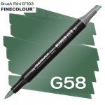 Маркер Finecolour Brush mini, G58 Зеленый холли 