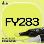 Маркер FINECOLOR Brush FY283 Флуоресцентный желтый