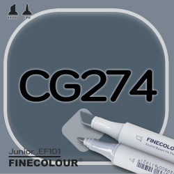 Маркер FINECOLOR Junior CG274 Резкий серый №1 двухсторонний